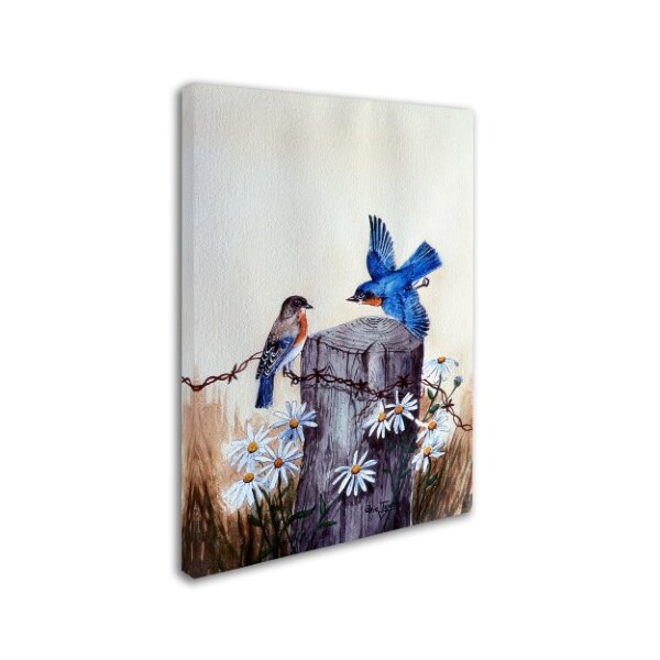 Arie Reinhardt Taylor 'Bluebirds With Daisies 3' Canvas Art,14x19